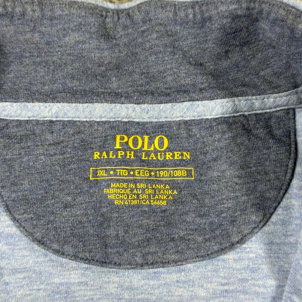 Polo‎ Ralph Lauren Mens XXL Light Blue Heather Quarter Zip Pullover Sweater Pony